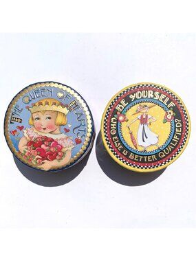 Lot 2 Mary Engelbreit Pooch & Sweetheart Gift Boxes Queen of Hearts Be Yourself